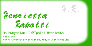 henrietta rapolti business card